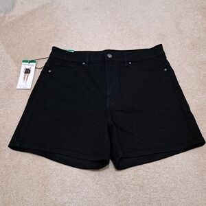 Parasuco Denim Shorts Women's Size 12 Black Stretch Jean Shorts High Rise NEW